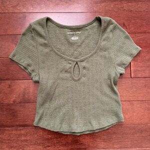 NWOT American Eagle Ribbed Keyhole Crop Top